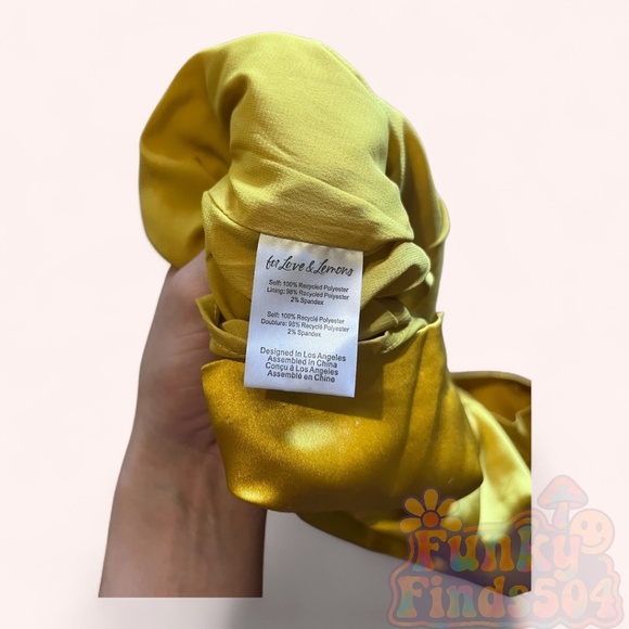 For Love & Lemons Yellow Satin Drew Shorts NWOT Chic High Waist Pleated Size S - Picture 5 of 6